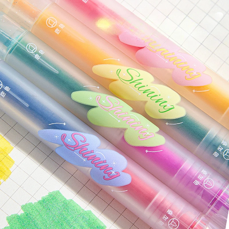 4pc/set Cute Candy Color Highlighter Kids DIY Decor Graffiti Drawing Scrapbook Journal Marker Paint American Fashion