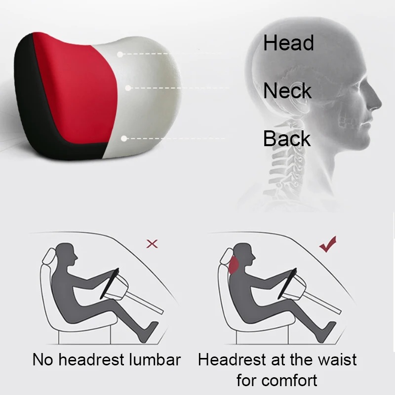 Ergonomic Car Neck Pillow Lumbar Support Memory Foam
