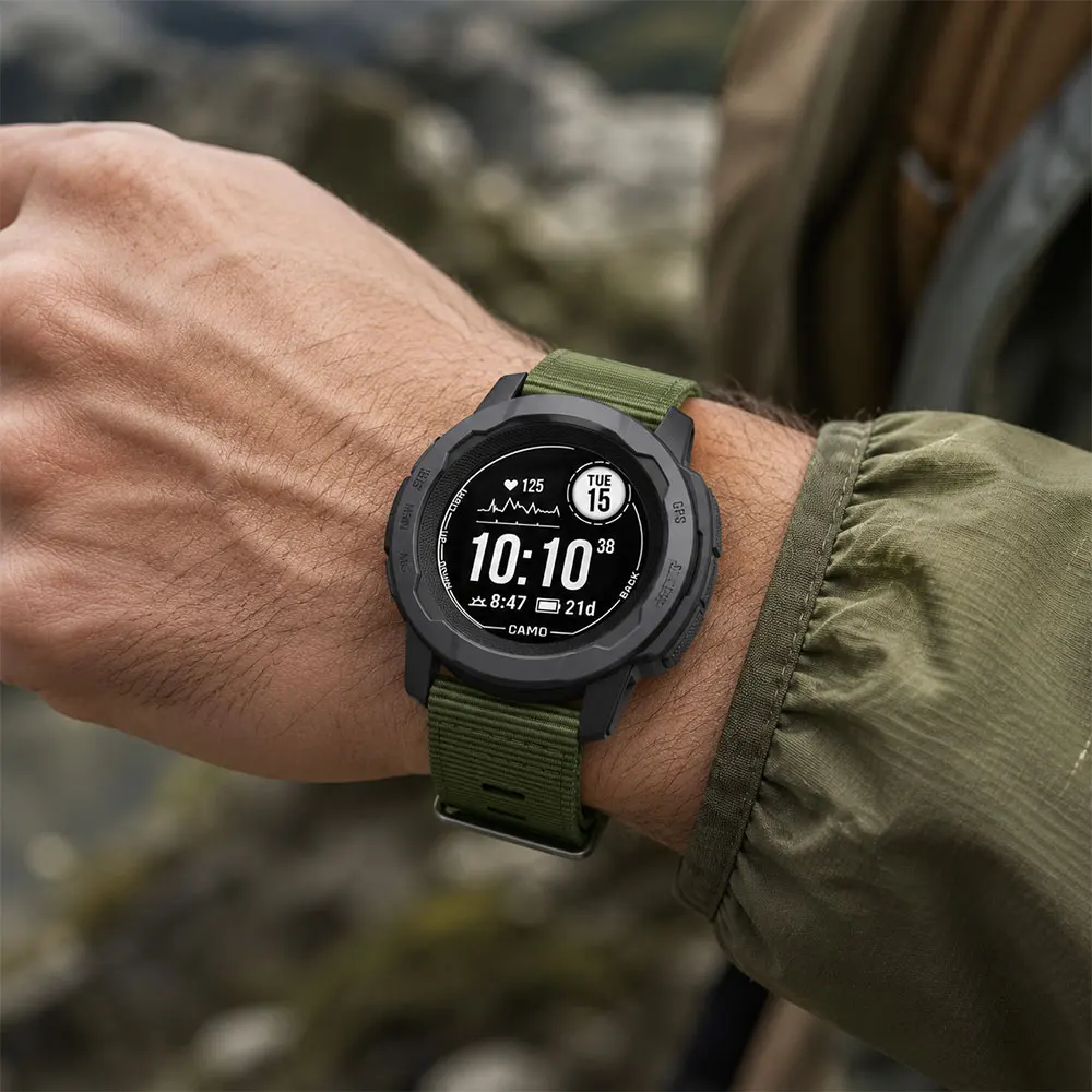 Rugged Nylon Replacement Strap for Garmin Instinct Watch - 22mm Band