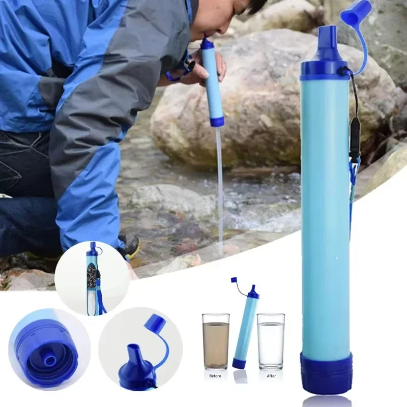 Portable Water Filter for Hiking Camping Travel and Emergency Preparedness Removes 99.9% of bacteria parasites microplastics