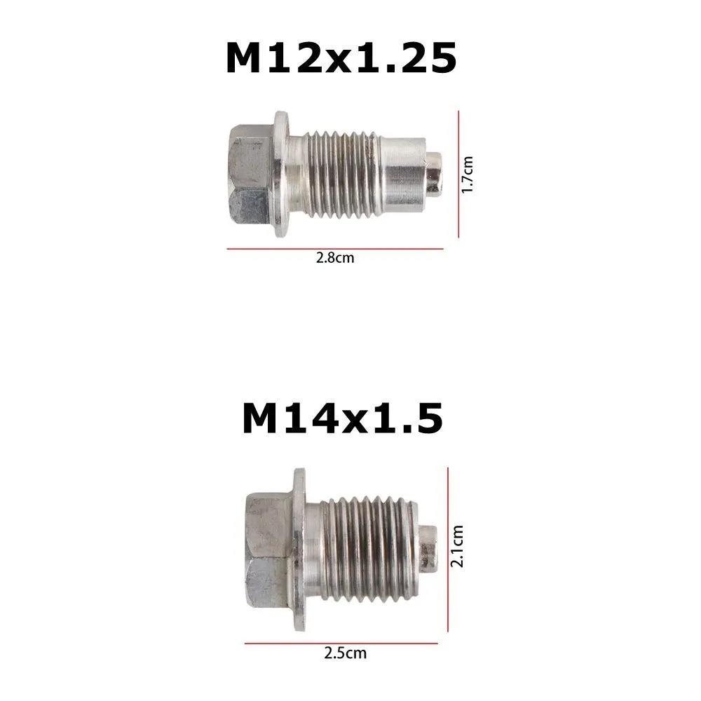 M12x 1,25 M14x 1,5 M16x 1,5 M18x 1,5 Edelstahl Magnetische Öl Ablauf Stecker Ölablasswanne Mutter Silber Auto teile Auto Zubehör – Detail 4