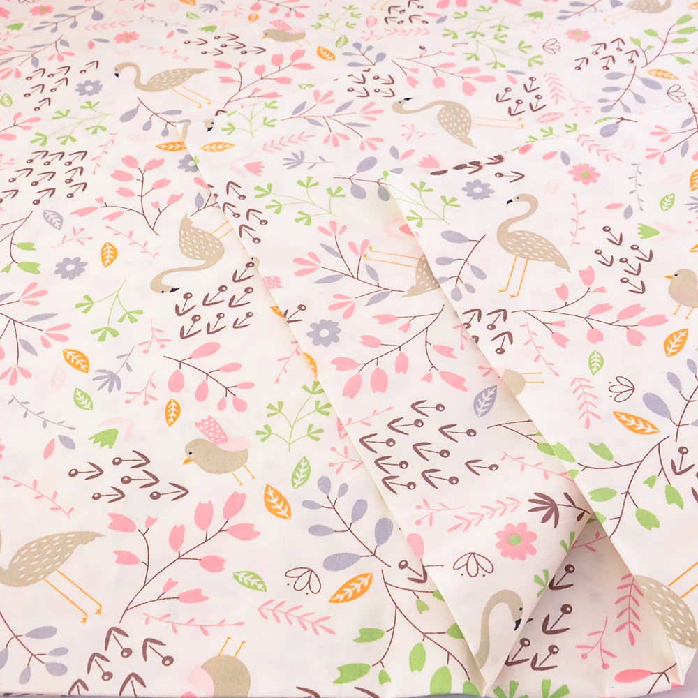 Teramila High Quality Home Textile Cotton Fabric Cartoon Flower And Animal Printed for Sewing Kids Bedding Sets Dress Patchwork