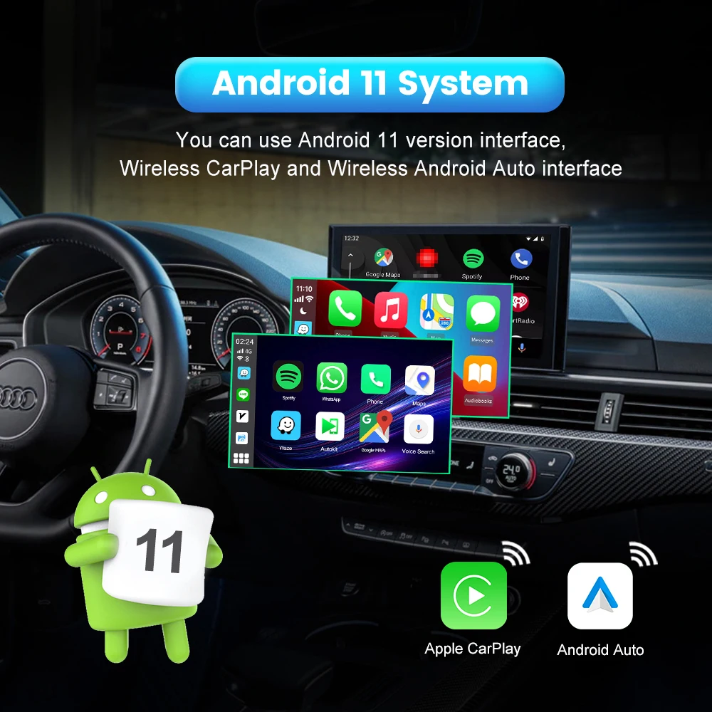 Carlinkit ȵ̵ ڵ   TV ڽ, ȵ̵ 11 2024 ̴ ڵ ÷ Ai ڽ, GPS Qcm2290, ٰ  Ÿ ƿ