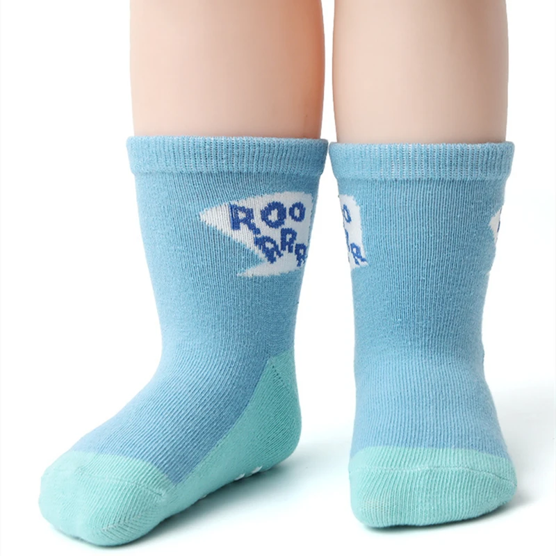 12 Pairs/lot Baby Kids Anti-slip Socks Cartoon Dinosaur Toy Cars Floor Socks Soft Cotton Girls Boys Trampoline Socks for 1-7Year 3