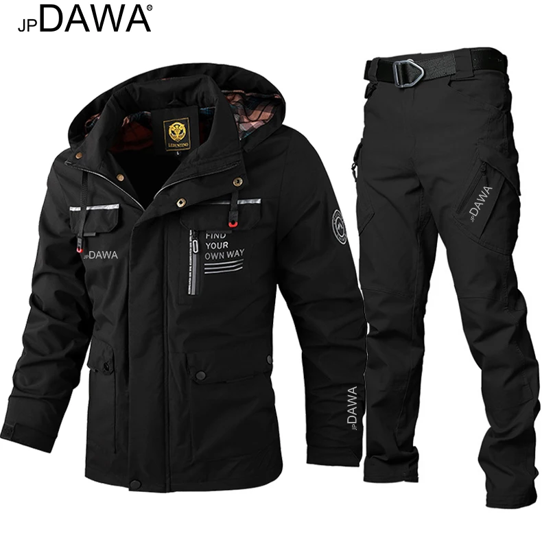 Outdoor Windproof Sunscreen Fishing Jacket Men's Sports Travel Hunting Jacket Cycling Hiking Autumn Thin Set