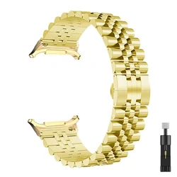 Premium Stainless Steel Adjustable Metal Band for Galaxy Watch Ultra - Elegant Wristband Accessory (Golden)