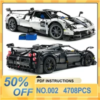 MOC 002 Super Sports Car Hypercar Huayra Model Building Blocks Technical Vehicle Brick Assembly Toy Christmas Gift For Kid Adult 1
