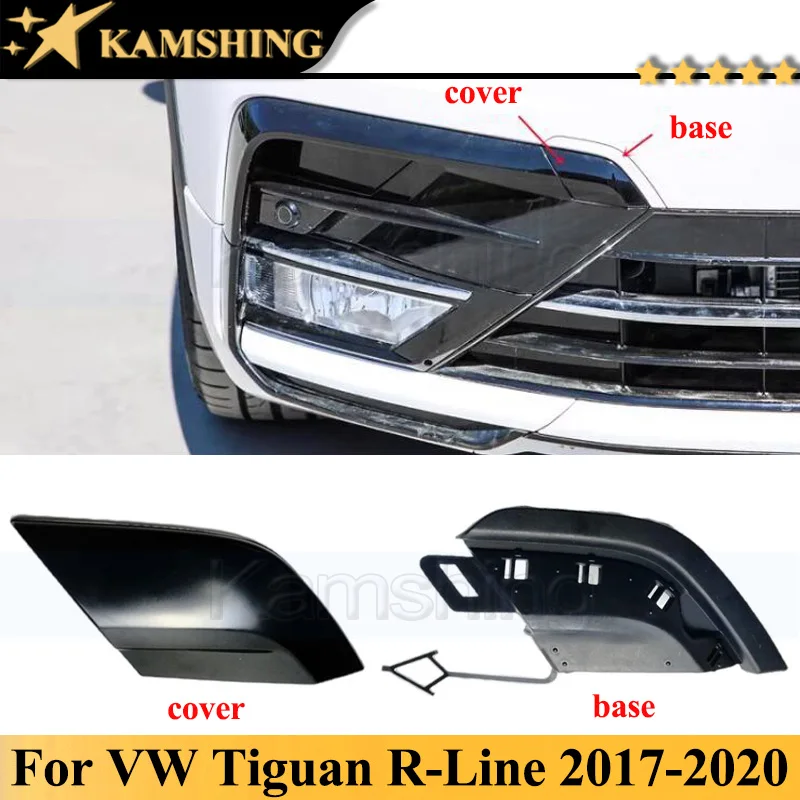 Spoiler Paraurti Anteriore Per VW Tiguan MK2 R-Line 2017-2020 - Nero Lucido, ABS, Stile Sportivo - Foto 6