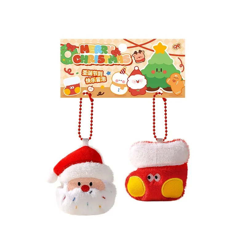 Christmas Decoration Plush Toy Snowman Santa Claus Pendant Gift Keychain Creative and Interesting Pendant Plush Doll Dolls