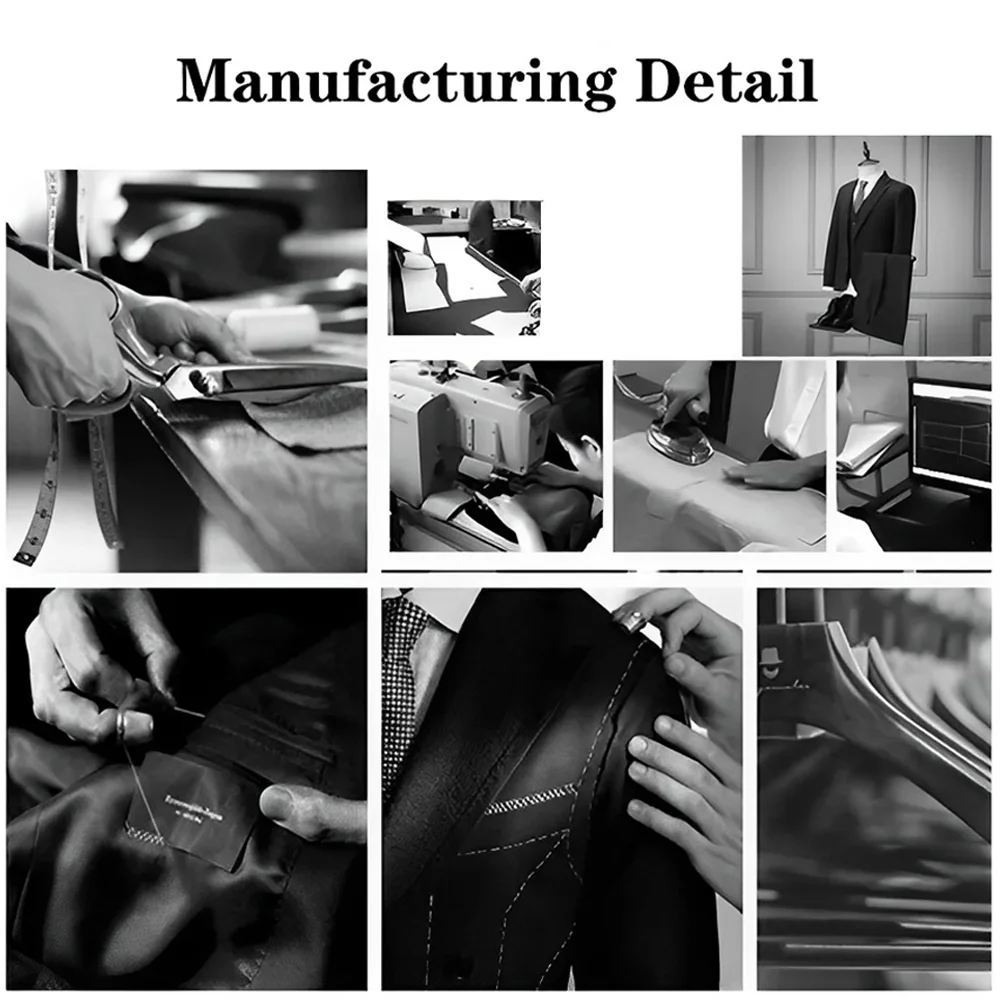 Men's black tailcoat 3-piece set (jacket+vest+pants) wedding banquet hosting performance conductor choir cocktail custom attire 5