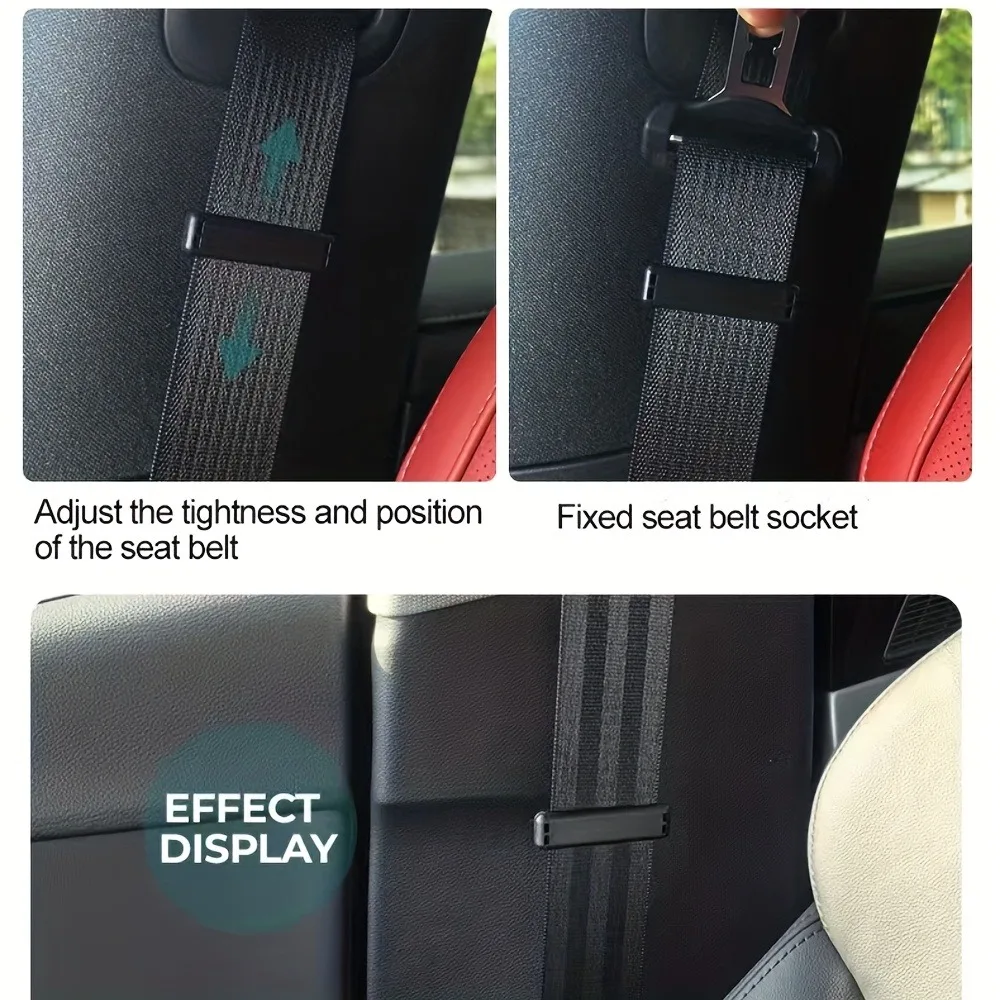 Elastic lifting regulator automobile seat belt fixing clip universal seat belt anti-skid fixing limiter Compact Design 2Pcs