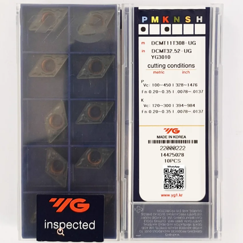 DCMT11T304-UG YG3010 YG3020/DCMT11T308-UG