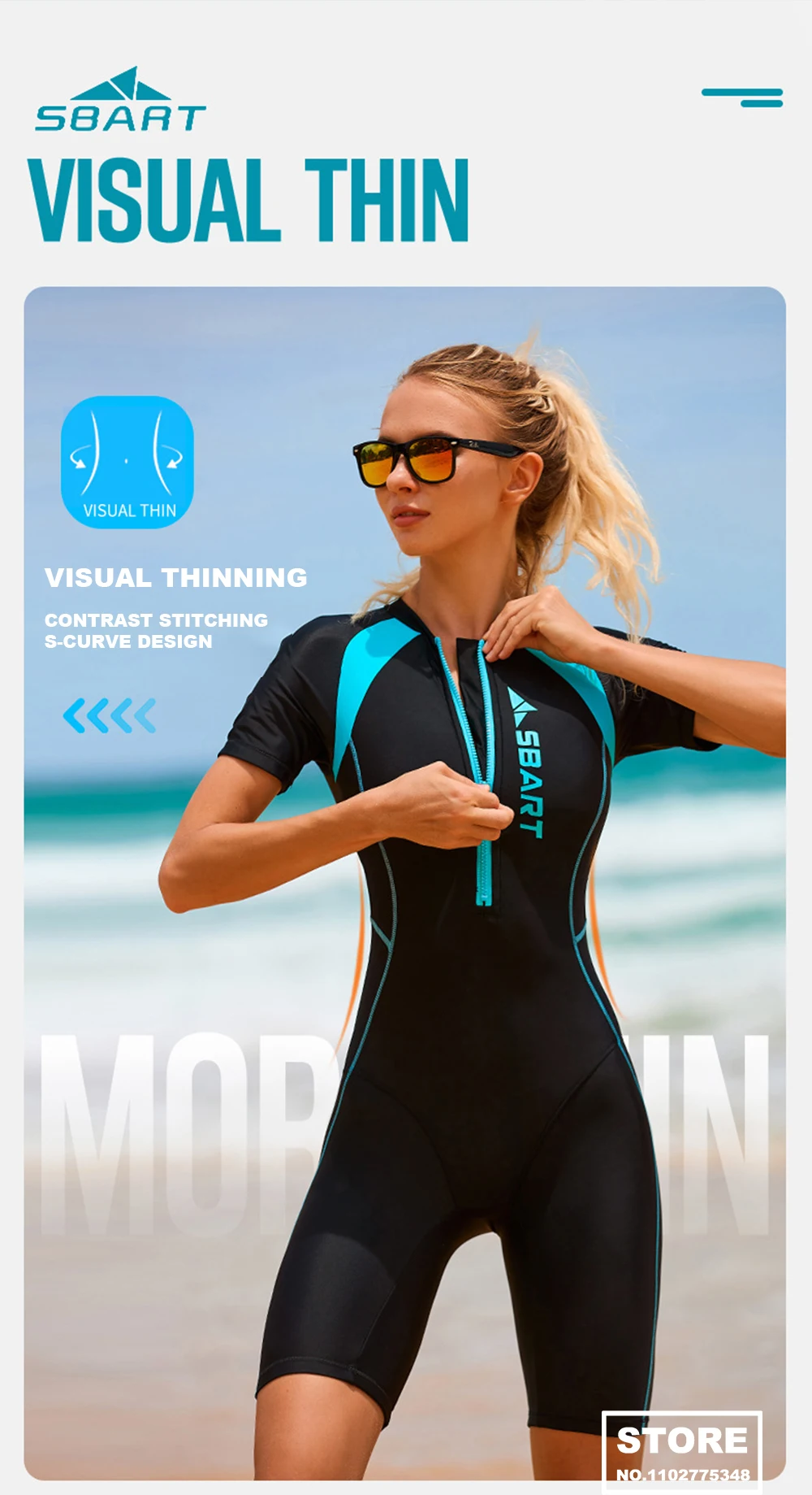 Summer women’s wetsuit quick-dry one-piece swimsuit sportswear snorkeling surfing clothes diving suit four seasons workout set