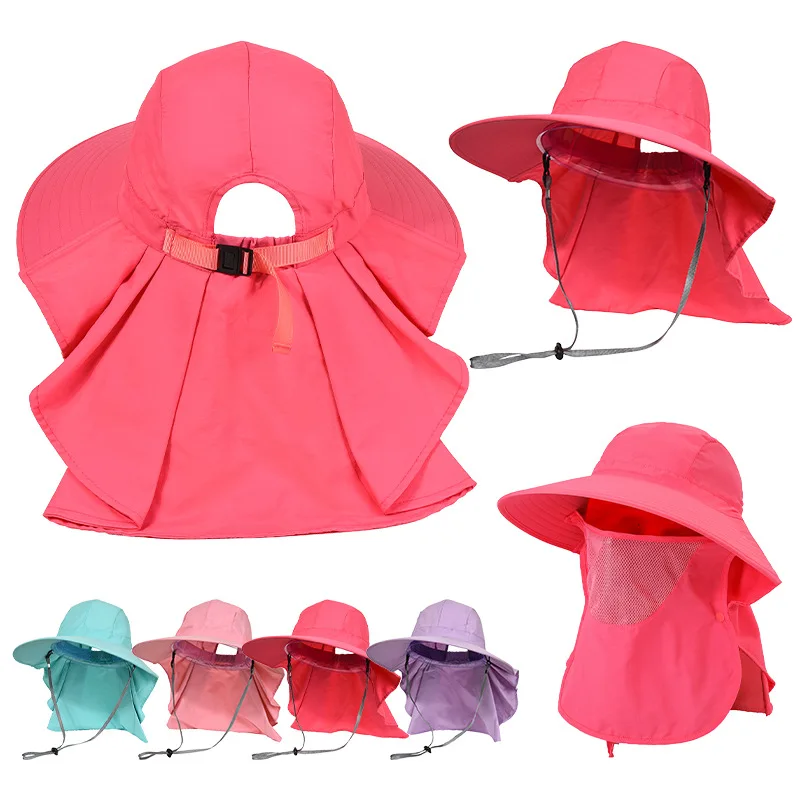 

Men's and women's summer outdoor sun-shading fishing hat UV sunscreen waterproof mountaineering sun hat large brim sun hat