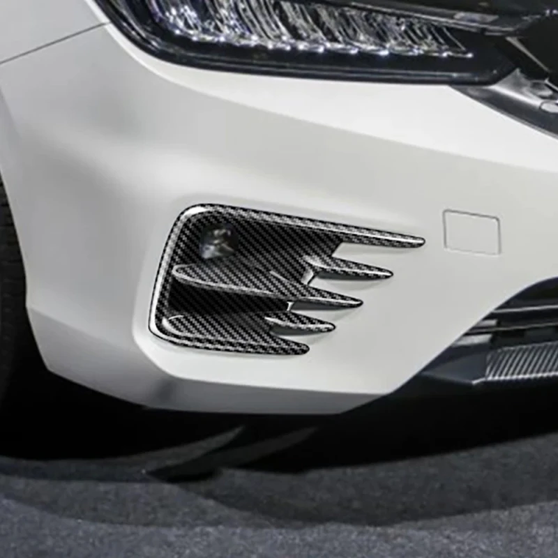 

Для Honda City 2022 2023 ABS черный карбоновый передний и задний бампер, противотуманная обшивка, противотуманная фара, решетка радиатора, противотуманная полоса, крышка