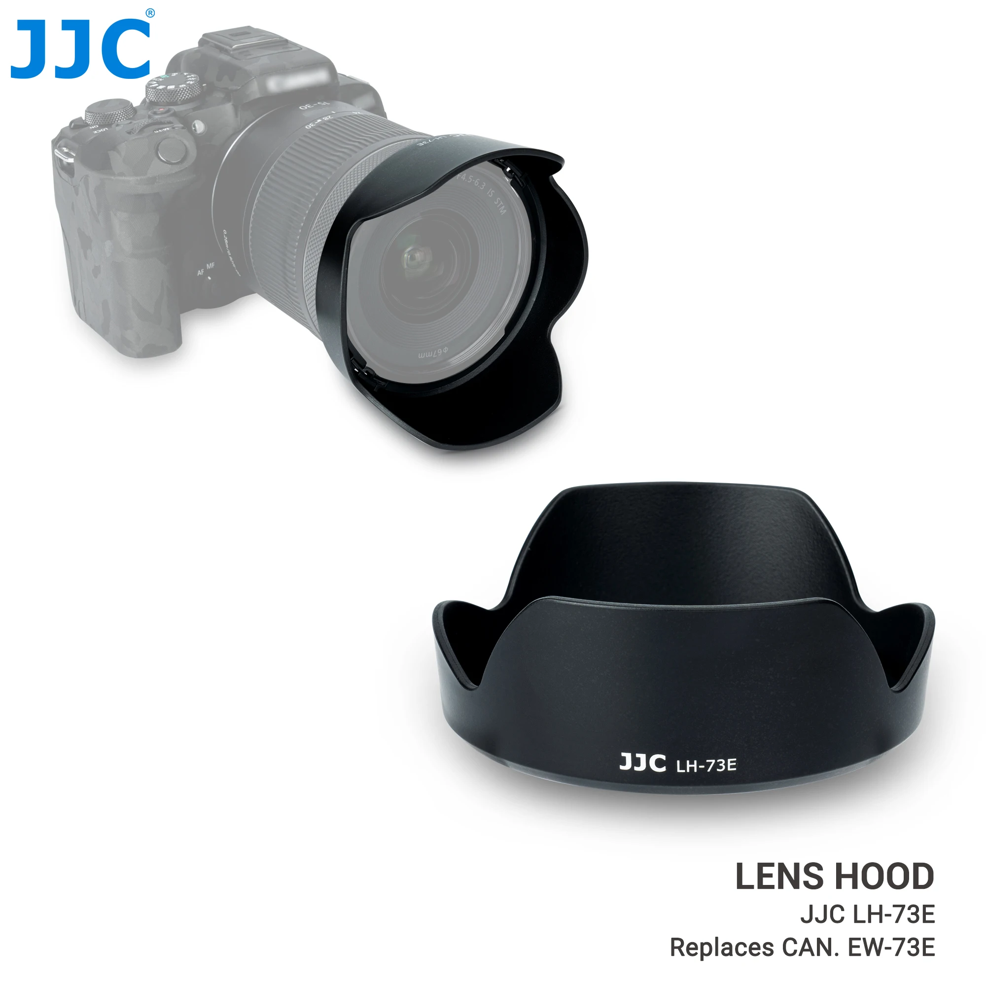 Capa de Lente Jjc Lh73e para Canon rf 1530 mm F4.56.3 é Lente Stm Substitui Canon Ew-73e Capa de Lente Acabamento Fosco Protetor de Lente