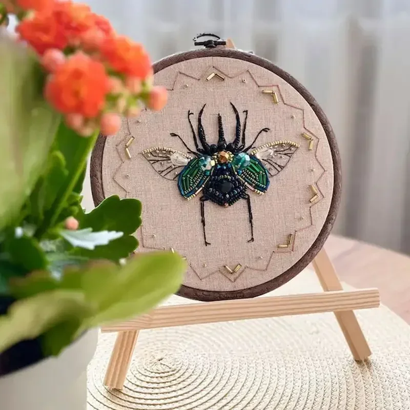 Cross Stitch Kits Insect Bead Embroidery DIY Craft Kit Cartoon Insect Series Bead Embroidery Engraved Pattern Set