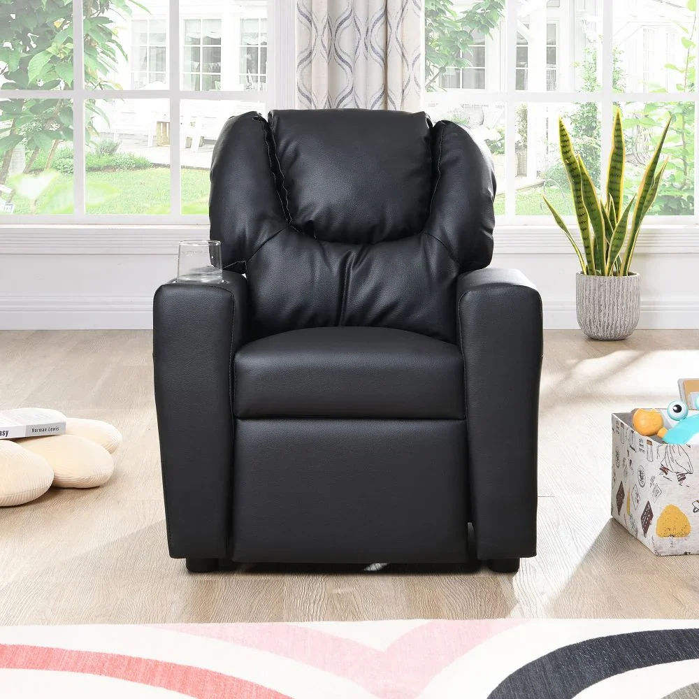 Upholstered Couch sofa, Deluxe Kids Recliner with Cup Holders for Snacks & Drinks - Durable and Easy to Assemble 6