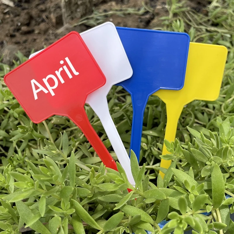 5Pcs Plastic Plant T-Type Tags Nursery Garden Labels Plant Markers Sign Waterproof Garden Labels Seedling Tray Pots Garden Decor