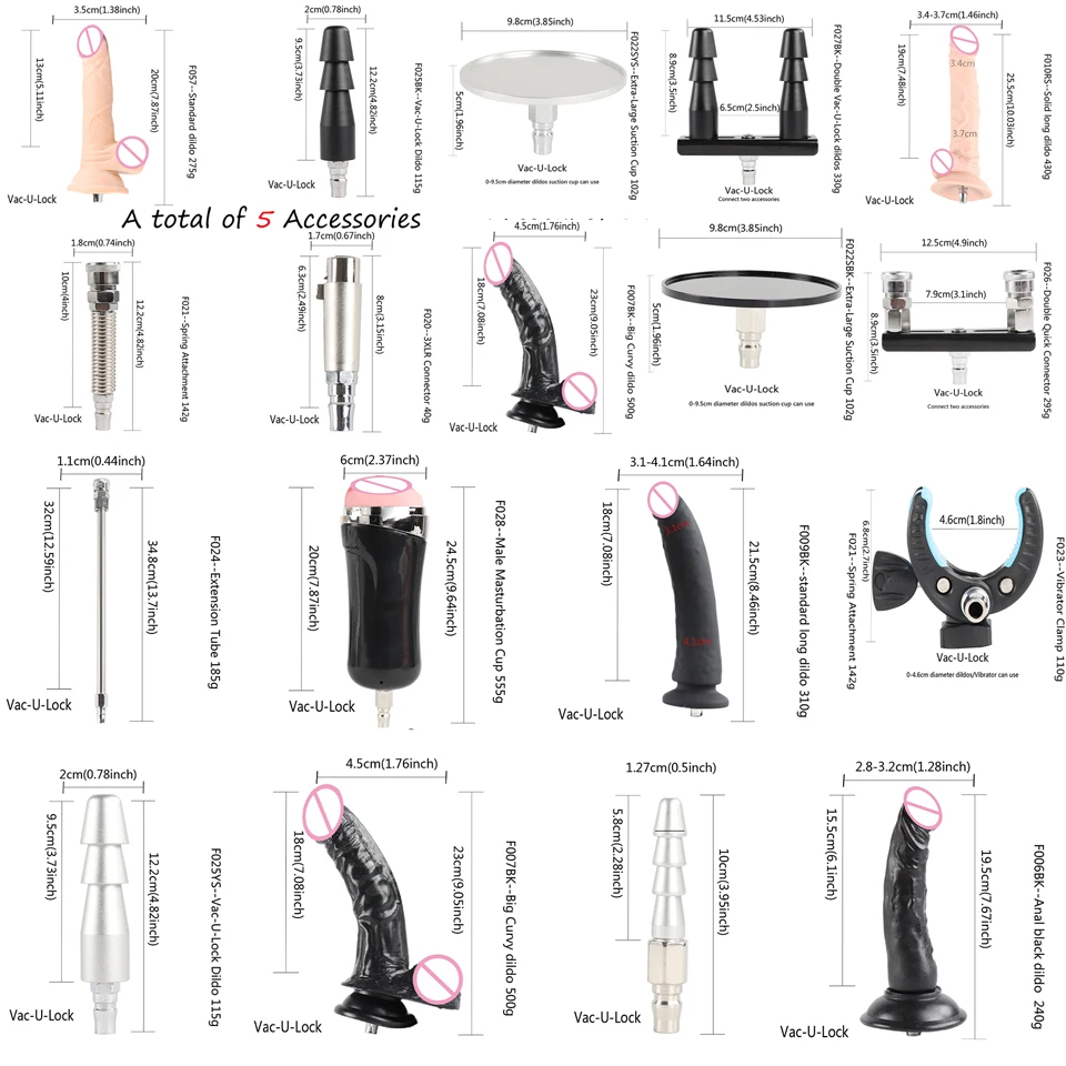 Fredorch 27 Tipi Vac U Lock Sex Machine Dildo Attachments Premium Love Machine Connector