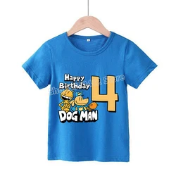 Dog Man Anime Cartoon Cotton T - Shirt for Kids - Kawaii Summer Short Sleeve Gift (Stgg77)