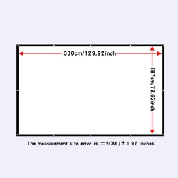 Large Outdoor Projection Screen 16:9 with Stylish Design and Free Mounting Hooks - 150 inch