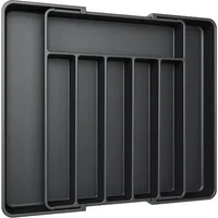 Kitchen Organizer Tray Adjustable Pantry Organizer Utensil Cutlery Drawer  for Forks Knives Silverware Expandable Kitchen Drawer 2