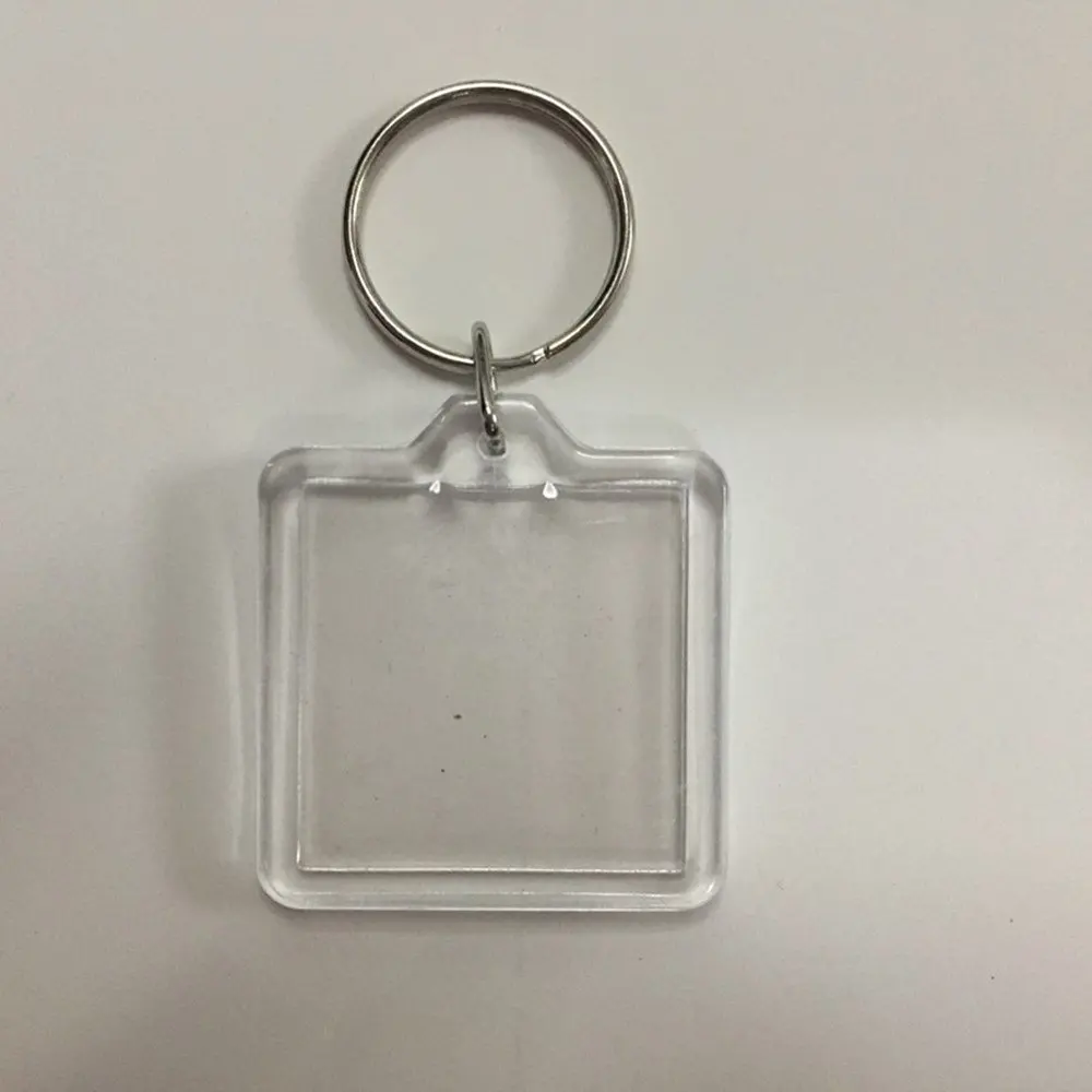 10 Llaveros de acrílico trasparentes cuadrados