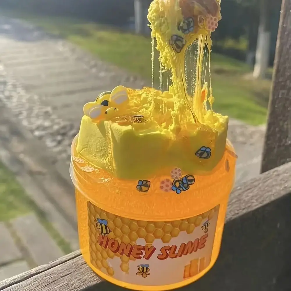 Premade Honey Slime Set Super Soft Non-Sticky DIY Slime Kit Stretchable Clay Toy Simulated Handmade Jelly Cube