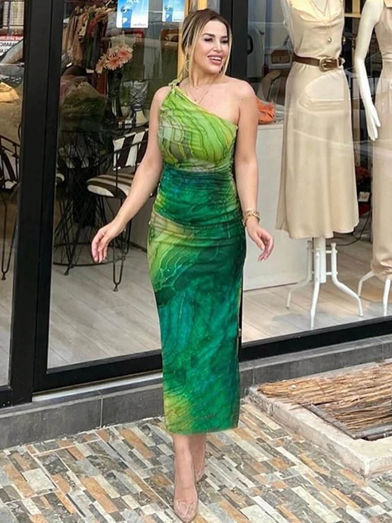 chinese dress ladies Sayya Red Tie Dye Silk Maxi Dress main image 1