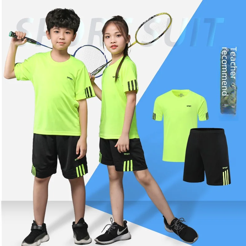 Children's Badminton Shirt Set Boys' Sleeves Table Tennis Sportswear Girls' Running Football Training T-shirt Tennis Outfit