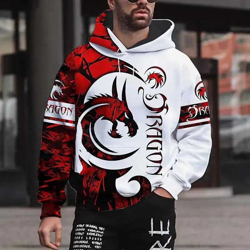 men's hoodie for men dragon graphic 3d print sweatshirts outdoors pullover clothing daily fashion autumn oversized long sleeve Men's Hoodie for Men Dragon Graphic 3D Print sweatshirts outdoors Pullover clothing Daily Fashion Autumn oversized Long Sleeve 2