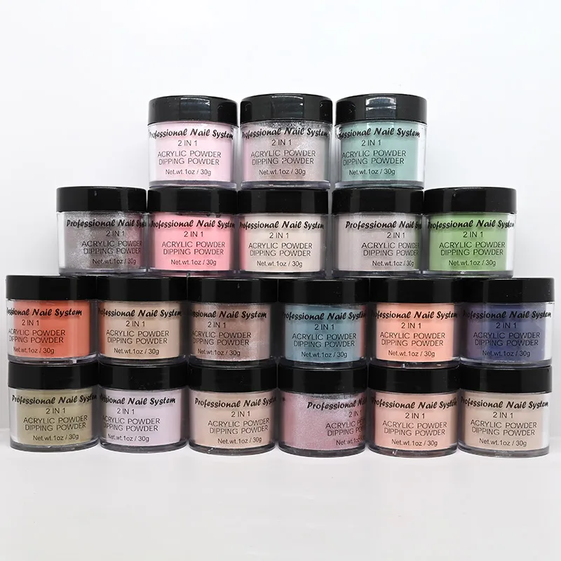 1Oz Colorful Acrylic&Dipping Powder Nail Glitter Powder Extension Builder/Dipping/Nail Art Carving Decoration Manicure Dust nail powder acrylic nail powder
