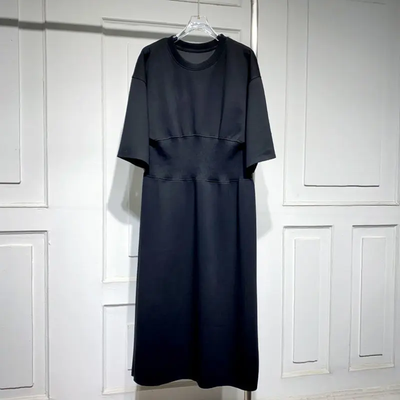 

Женское облегающее мини-платье, однобортное платье-рубашка с круглым вырезом и коротким рукавом, модель C28 на лето, 2024