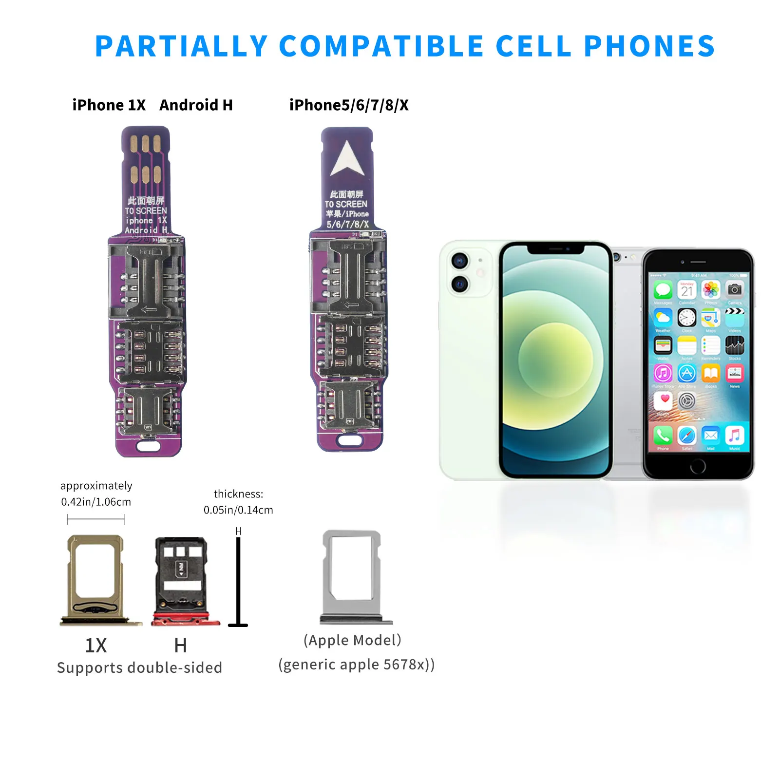 3-in-1 Cell Phone IC Card Activation Tool Micro SIM Card Converter Sim Adapter External Slot Extender