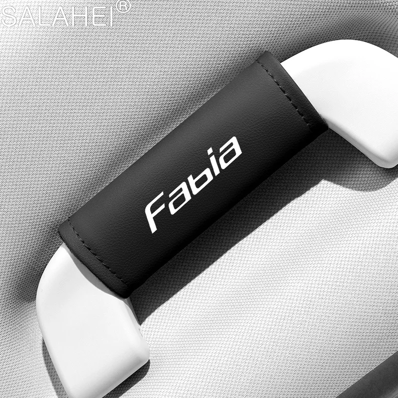 Per Skoda Fabia Octavia Derivator Kamiq Leather Car Roof Bracciolo Pull Protection Cover Guanti Maniglia Della Porta Decorare Accessori