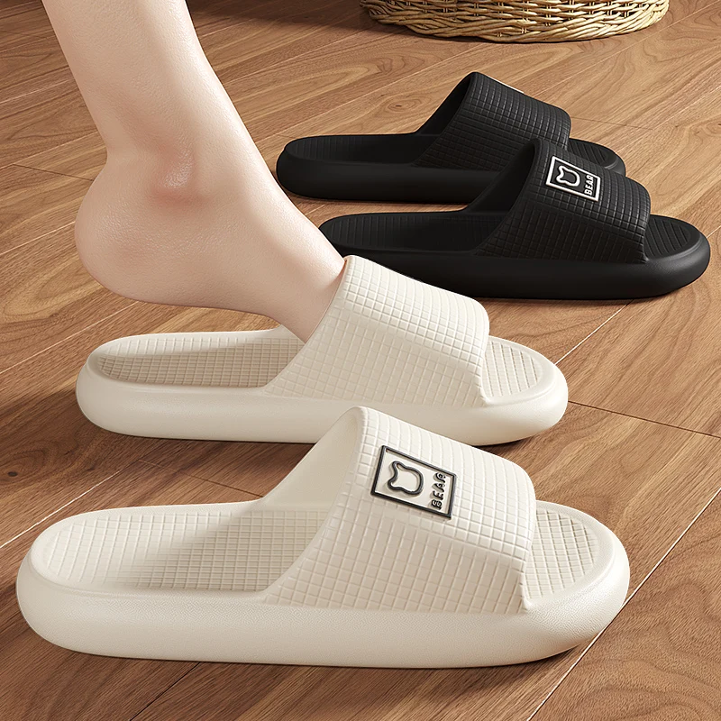Plus Size 46-47 Men Slippers Sole EVA Indoor Open Toe Cartoon Bear Printing Women Flip Flops Beach Slides Flat Sandals Slides eva slippers eva sandals fashion slippers beach sandals beach slippers
