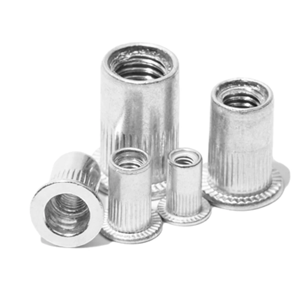 thumbnail image 2 of 100pcs / Box Aluminum Rivet Nut Threaded Rivet Insert Nut 6‑32/8‑32/10‑24/10‑32 1/4‑20 2 of 11