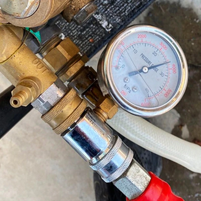 파워 워셔용 3/8인치 나사산이 있는 퀵커넥트 압력 게이지, 고안정성 압력 게이지 6000psi