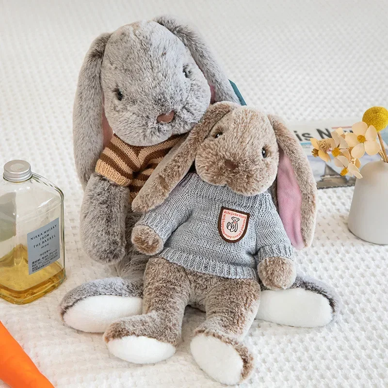 35CM Cute Lop Rabbit Easter Decoration Soothing Rabbit Plush Toy Sleeping Pillow Doll Children Boys and Girls Easter Gift