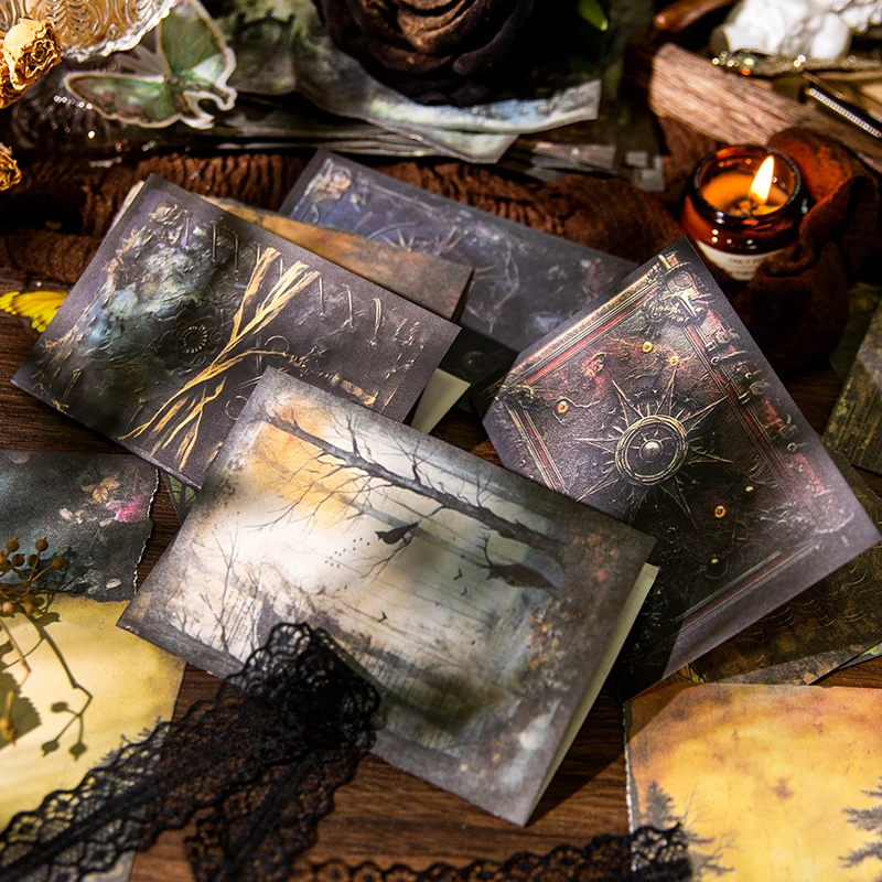 Yoofun 32pcs/lot Vintage Material Paper Dracula's Fairy Tales Decor Collage Paper DIY Scrapbooking Retro Background Paper 5