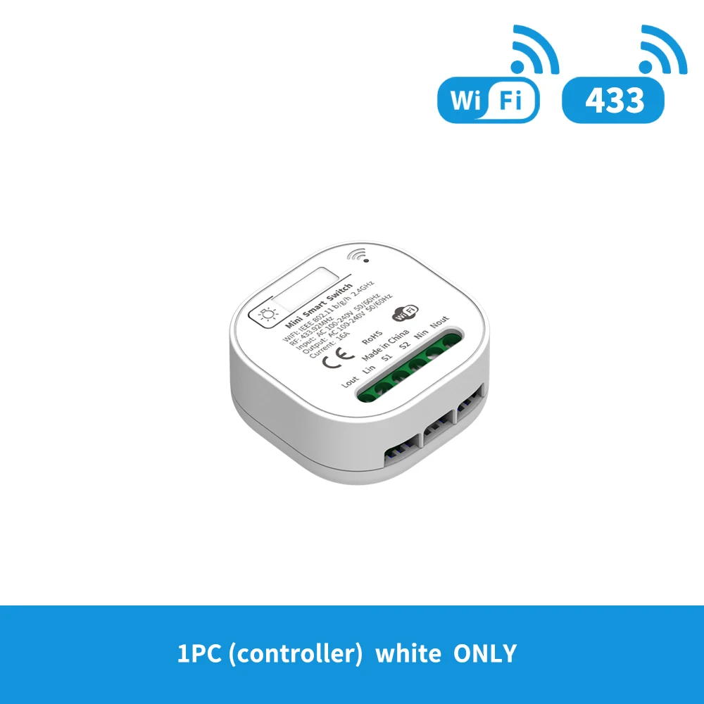 GERMA 16A WIFI Switch Smart Home Tuya App Remote Control Smart Timer Switch No Battery Light Switch Work with Google Home Alexa 