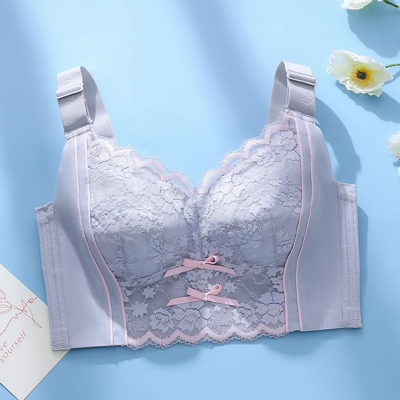 Women's Full Coverage Wirefree Plus Size Bra Non Padded lace Bra