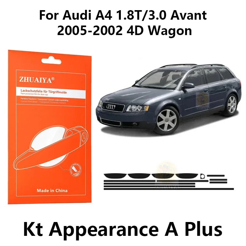 

Защитная пленка для края дверной ручки, защитная пленка из ТПУ для Audi A4 1,8 T/3,0 Avant 2005-2002 4D Wag, автомобильные аксессуары