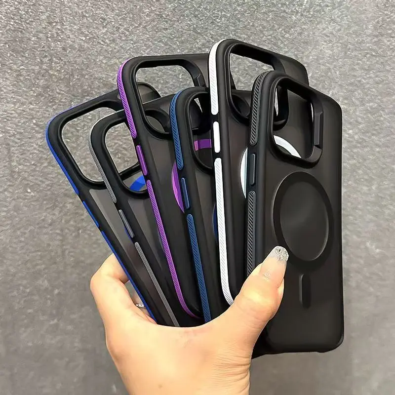 Luxury Magsafe Matte Translucent Magnetic Phone Case with Wireless Charging Capability