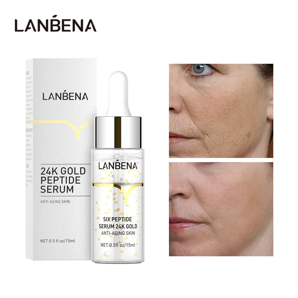 LANBENA Hyaluronic Acid Vitamin C Six Peptide Pore and Acne Treatment Serum Deep Hydration Brighten Skin Anti-Aging Essence 4