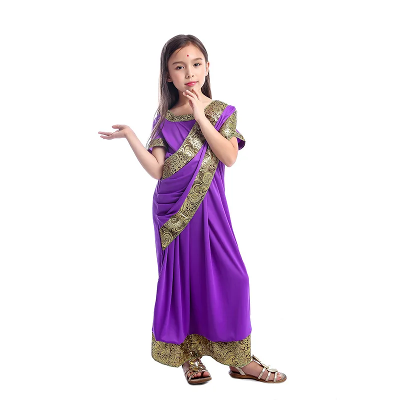 

Children's Masquerade Party Stage Performance Indian Girls Dress Up Costume