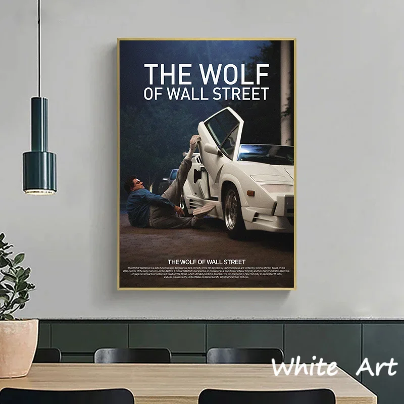 캔버스 그림 HD 프린트 모던 벽 예술 그림 클래식 영화 월스트리트의 늑대 포스터 피규어 거실 침실 장식