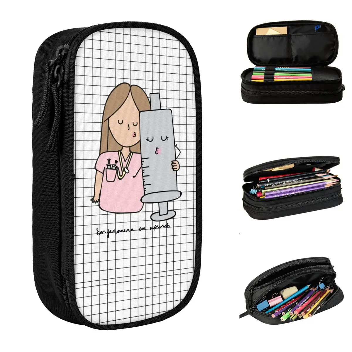 

Cartoon Doctor Nurse Pencil Cases Enfermera En Apuros Pen Box Bag Girl Boy Large Storage School Supplies Cosmetic Pencilcases
