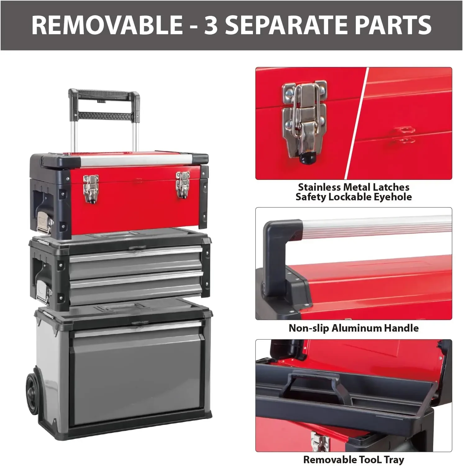 Furniture supplies BIG RED TRJF-C305ABD Torin Garage Workshop Organizer: Portable Steel and Plastic Stackable Rolling Upright Tr 5